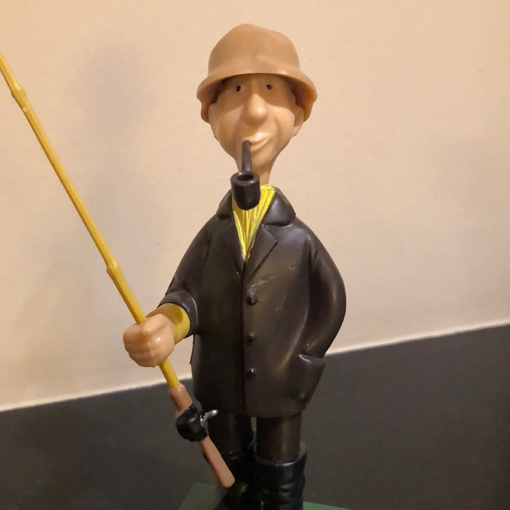 Wilton Cake Topper- Old Man w/ Pipe & Fishing Pole w/ Boot Vintage 1971